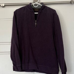 Tasso Elba Men's Dark Purple Zip-Up Sweater